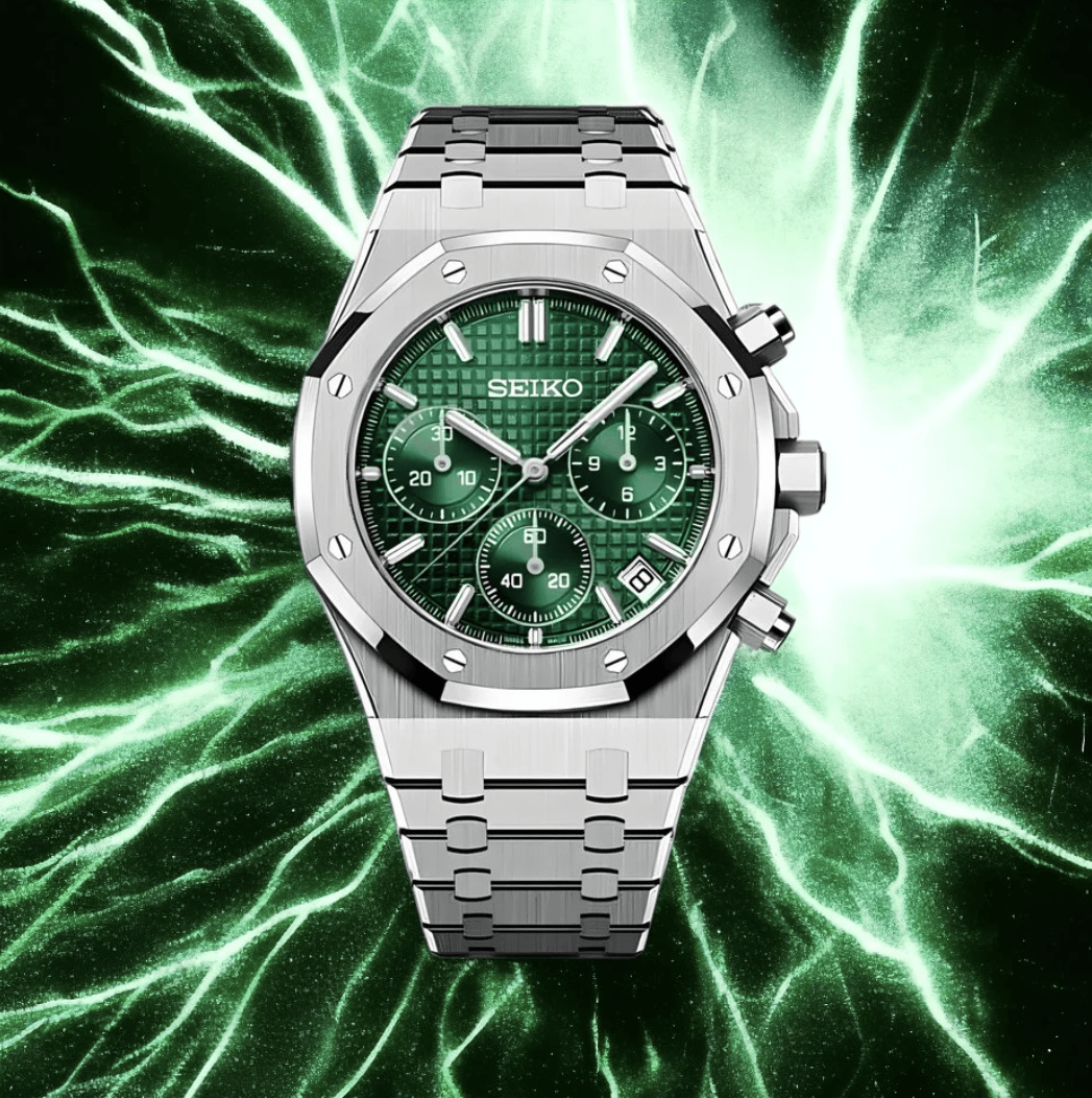 Seiko Mod Watch Royal Oak Chronograph Green dial