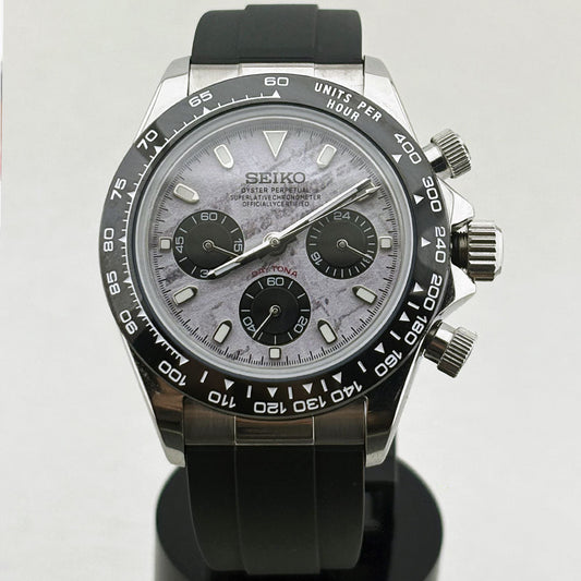 SeikoMod Daytona Black meteorite