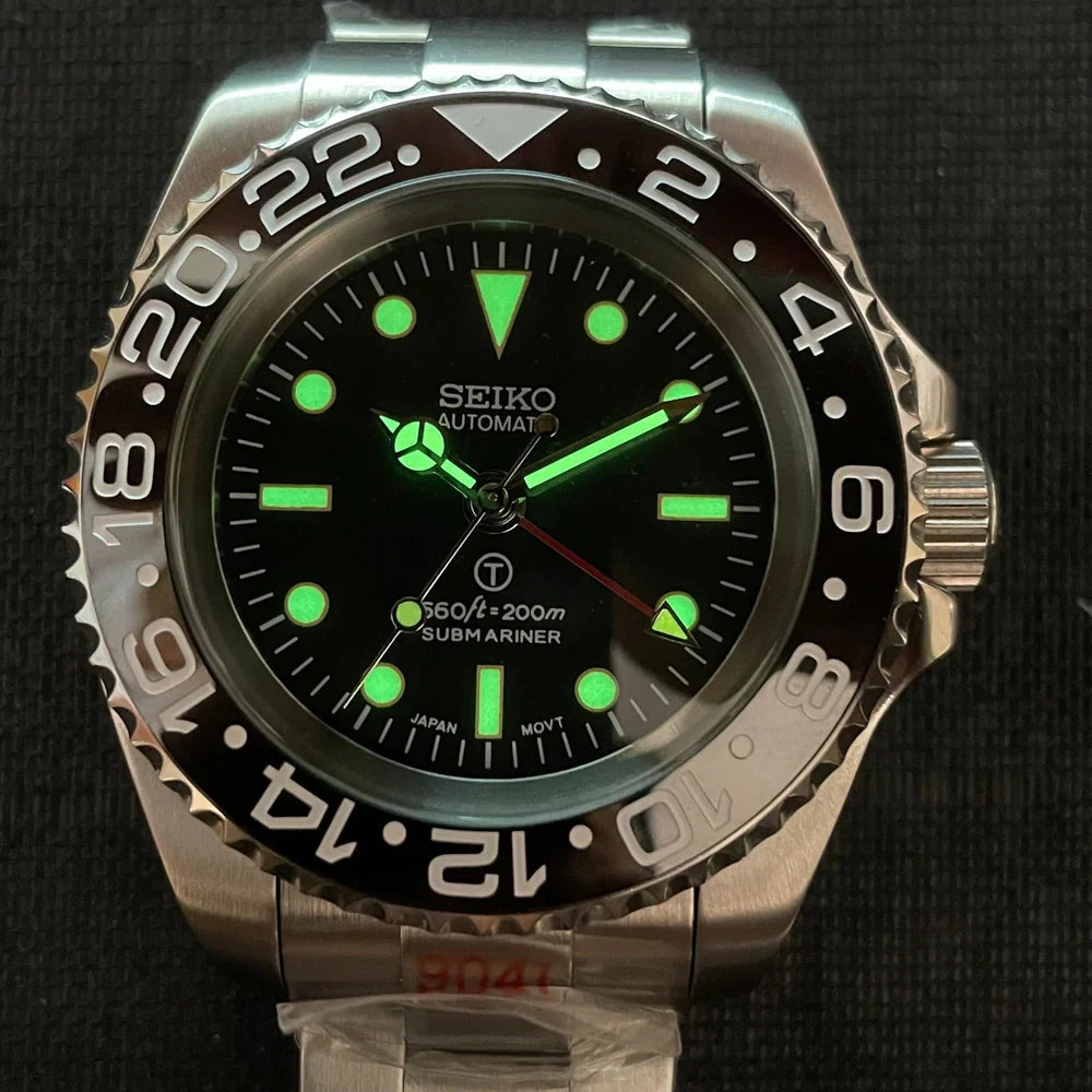 Custom SeikoVintage Milsub GMT JB Mod - 44MM - Steel 904L