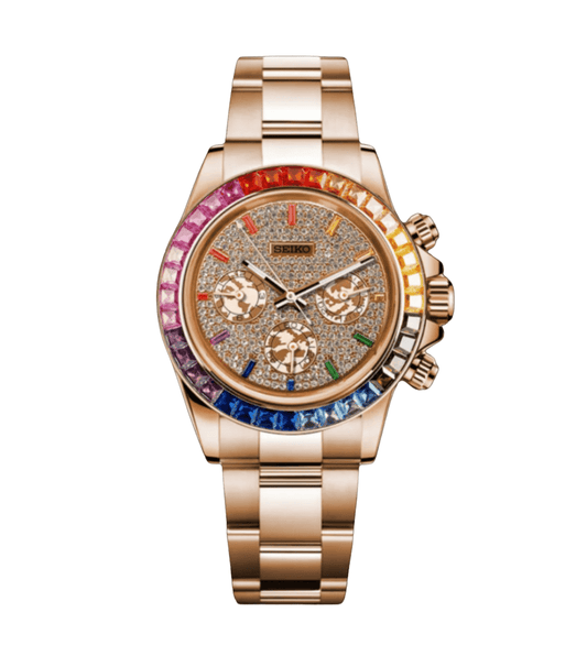 SeikoMod Daytona Rose Gold - Ice Rainbow